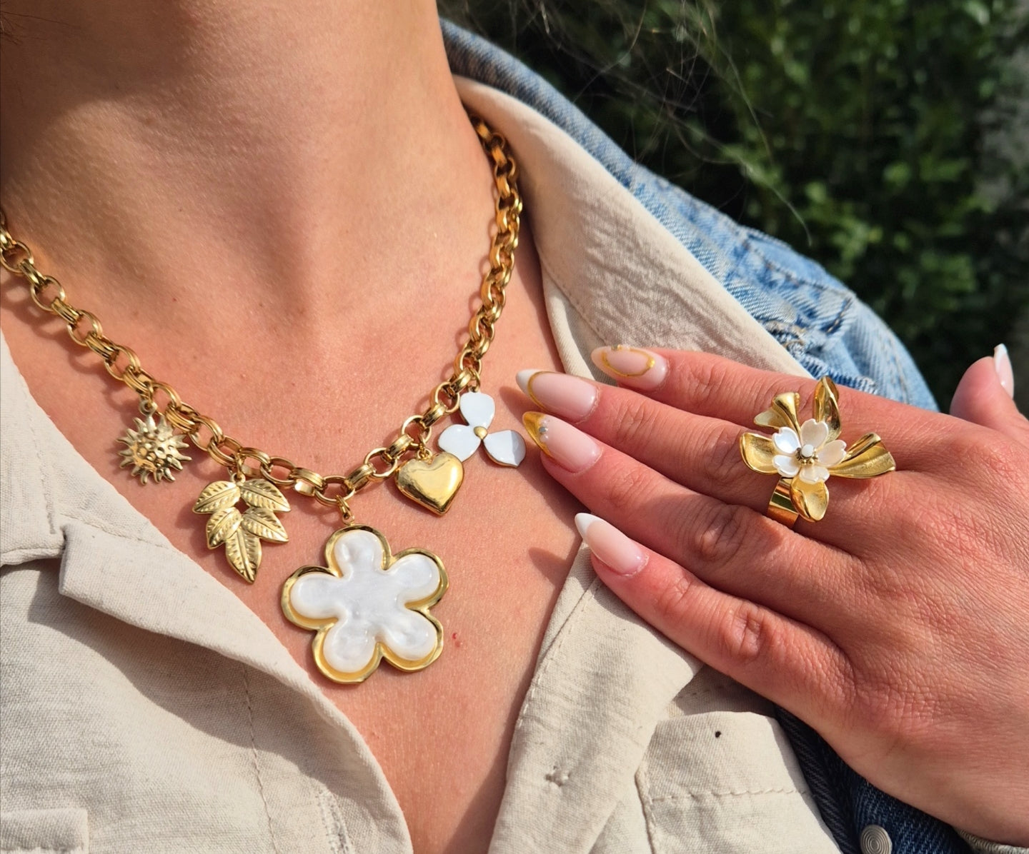 Collier Bloom Blanc