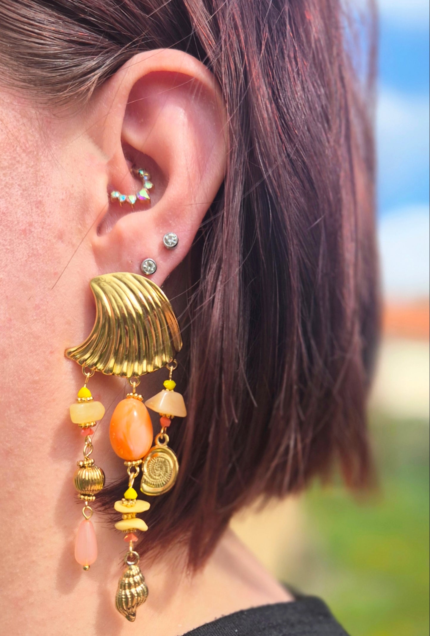 Boucles Caraïbes orange