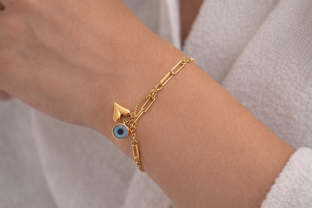 Bracelet coeur avec iris