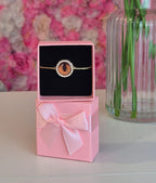 Bracelet souvenir zircon serties inoxydable en doré